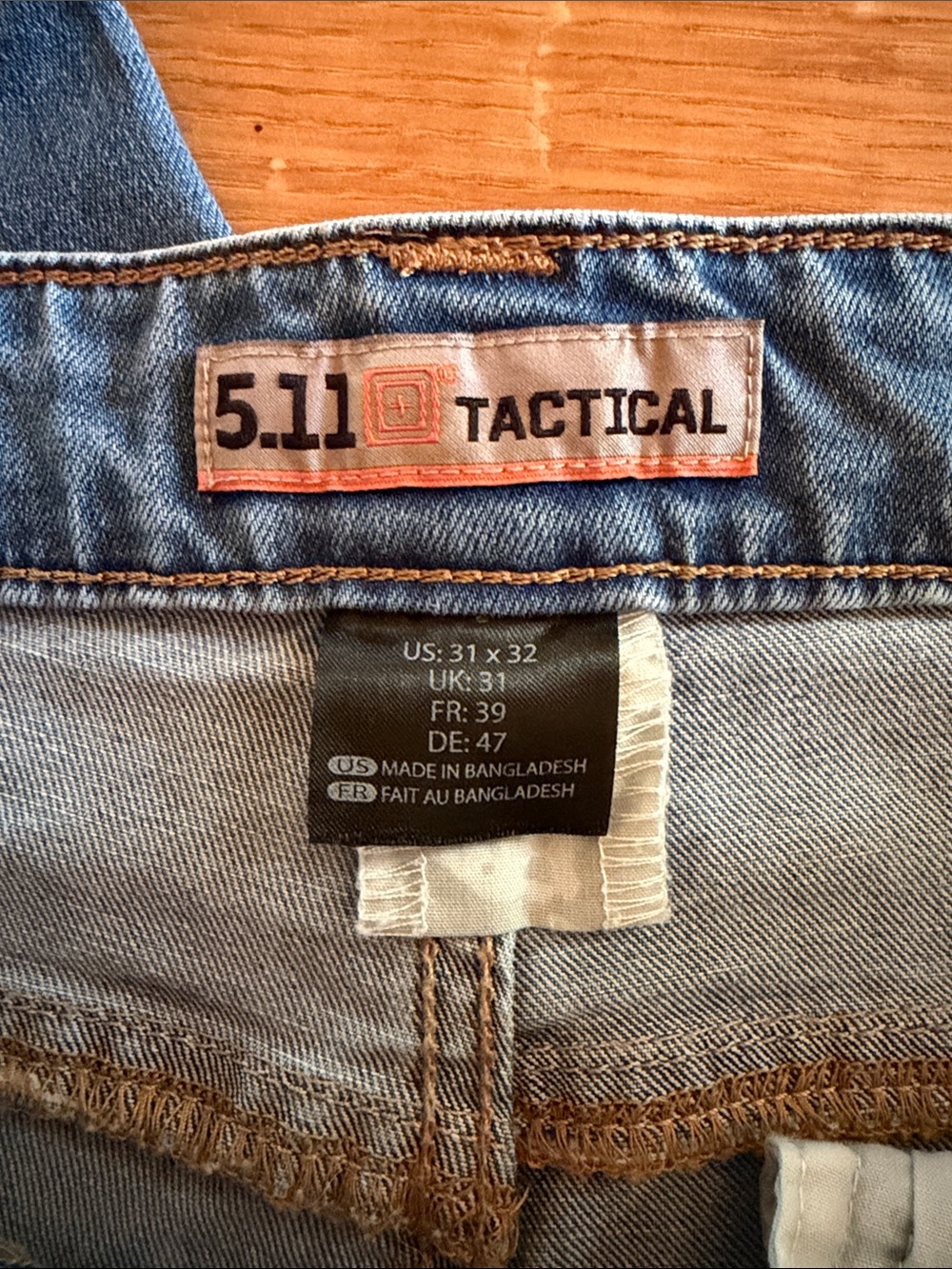 5.11 Tactical Men's Light Blue Denim 31x32 Straight Jeans